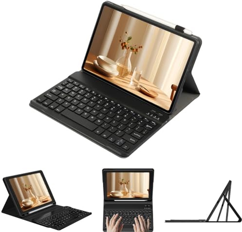 leleyo Tablet Keyboard Case for Samsung Galaxy Tab S6 10.5 inch Smart Cover Magnetic with Removable Wireless Bluetooth Keyboard for Samsung Galaxy Tab S6, Black
