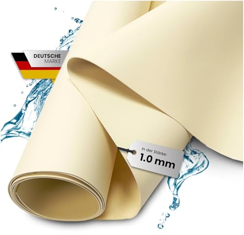 TeichVision - Premium PVC Teichfolie beige-Sandfarben - Stärke 1 mm - 2 m x 0,5 m/PVC Folie beige geeignet für Teiche, Biotope, Naturschwimmbäder