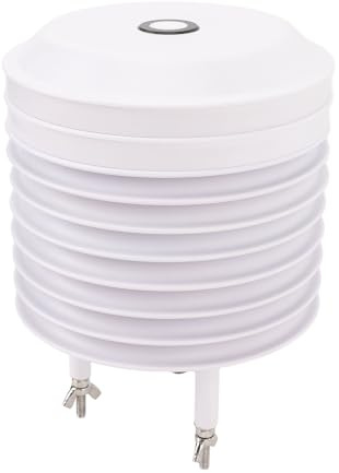 TOPINCN Caja de Rejilla con Sensor Meteorológico, Termómetro Higrómetro para Interiores y Exteriores, Humedad para Interiores y Exteriores, Material ABS, Fuente de Alimentación