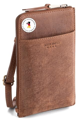 Berliner Bags Handytasche Kim, Kleine Crossbody aus Leder, Umhängetasche mit Geldbörse, für Damen und Herren