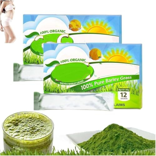 SBG – Poudre d'herbe d'orge, poudre d'herbe d'orge, poudre de jus d'orge 100 % pure et biologique, poudre de jus d'herbe d'orge biologique, boostez votre santé naturellement (2 boîtes)