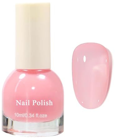 Virellay Jelly Rosa Nagellack - Ungiftig Und Schnell Trocknend - Nagellack Rosa Ohne UV Lampe - Natürlich Nude Pink Nail Polish für Frühlings und Summer - Nude Regular Nail Polish für Frauen Mädchen