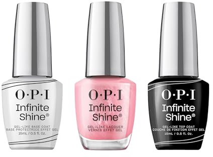 OPI Infinite Shine Set (3 x 15 ml): Base Coat + Princesses Rule! + Gel-ähnlicher Top Coat – mit vorgehärteter Gel-Technologie & OPI extra breitem Pro-Wide Pinsel