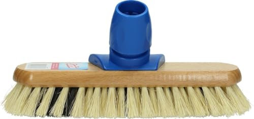 Sorbo Scrubber – 22 cm – Spazzola di pulizia robusta con setole in fibra dura – Corpo in legno – Per interni ed esterni – Ideale per strofinare pavimenti, terrazze e piastrelle – Diametro 24 mm