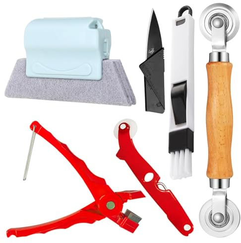 Fliegengitter Reparatur Set, Fensterfliegengitter Reparatur und Reinig, langlebig, Zubehör für fliegengittertüren, Einfach und schnell, Geeignet für den Austausch von fliegengitter fenster (ROT)