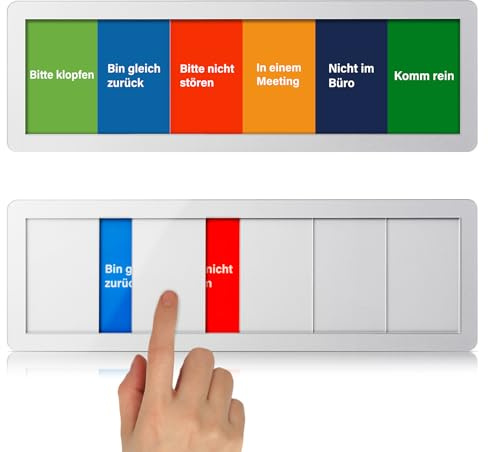 Büro Türschild-6 Optionen Bitte Nicht Stören,In Einem Meeting,Nicht Im Büro,Komm Rein,Bin Gleich Zurück,Bitte Klopfen-Schilder Mit Schiebefunktion