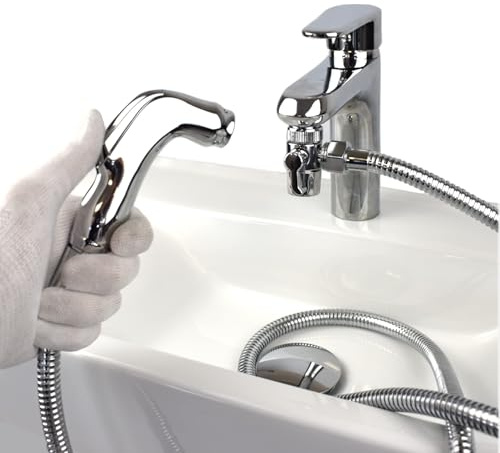 Xcel Home Chrome Portable Douche Bidet Sprayer for Toilet | Attachment Hose | Bidet Shower Head for Toilet and Bathroom | Muslim Shower with Holder | Feminine Hygiene, Diaper Washer & Pet Wash