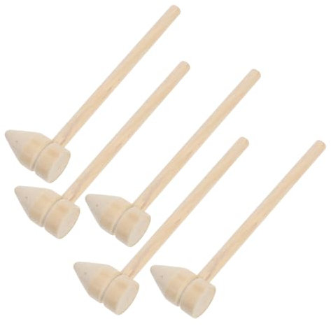 PERSELOSO 5pcs Multi-use Miniature Wooden Hammer for Boy Girl Pounding Mallet for Building Blocks Role Play and Archaeological Digs Safe Design to Enhance Fine Motor Skills