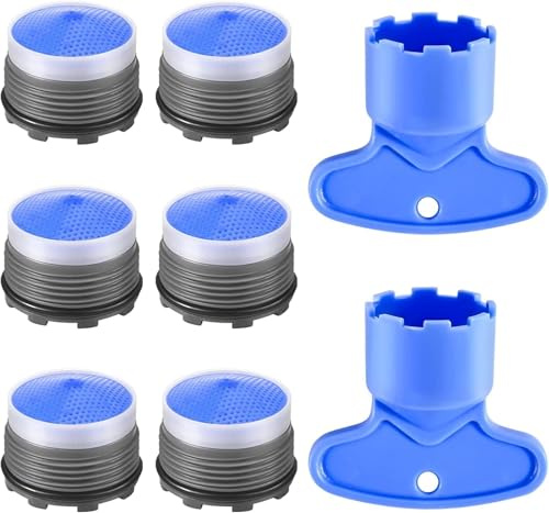 1Set 16.5mm/0.65inch Faucet Filters Aerators Wrenches Bathroom or Kitchen Sink Restrictor Replacement Parts Wrench Removal Tools with Keys Faucet Aerator Removal Tool Kitchen Sink Aerators