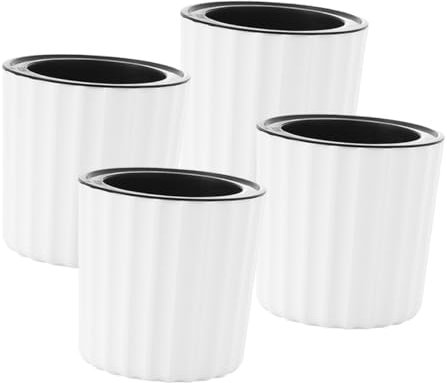 Toddmomy 4 Pièces Pots Autonome Arrosage Résine Plastique Blanche pour Plantes Intérieur et Fleurs Pots Élégants pour Orchidées et Violettes Africaines Hydratation Continue et Design