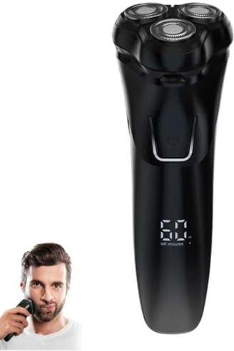 orzym rasoir électrique v1 pro,confortable Homme à Têtes Rotatives, Étanche, Usage Sec et Humide, Verrouillage de Voyage,avec tondeuse pliable, pour un rasage de près et confortable-1pcs