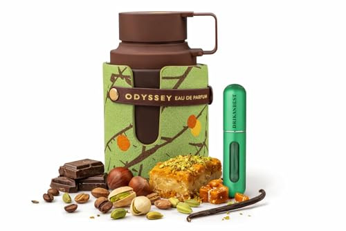 Odyssey Dubai Chocolat Eau de Parfum 100ml – Perfume Árabe Unisex Dulce Gourmand, Larga Duración, con Café, Chocolate y Vainilla + Atomizador Drikanbest 5ML Gratis