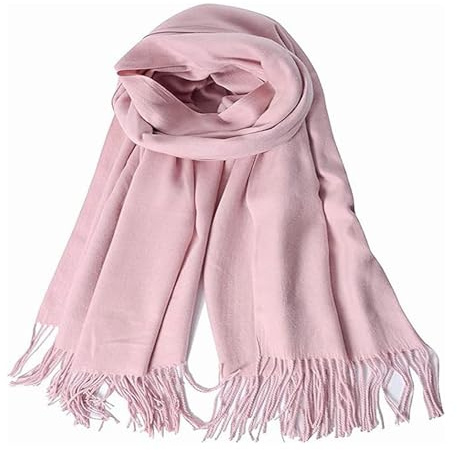 YIXINCHENQI Damen Kaschmir Schal Winter Feinstrick Halstücher Stolen Umschlagtücher Schal Warmes Halstuch 200x70cm(Rosa)