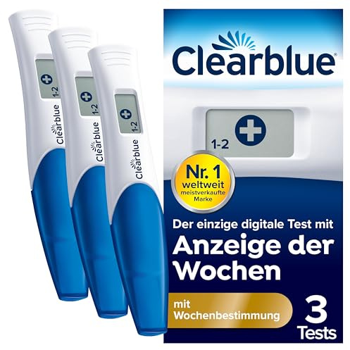 Clearblue Schwangerschaftstest Digital mit Wochenbestimmung, Test mit Anzeige der Wochen, 3 digitale Tests