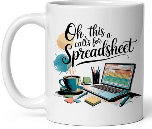 Oh, Das Schreit Nach Einem Tabellenkalkulations-Buchhalter-Humor-Büronerd-Witz! Kaffeetasse Mit Henkel Kaffeetassen Langlebiges Tasse Für Milch Mokka Kakao 330Ml