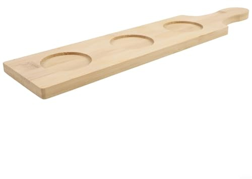 Vassoio in legno di piccola capacità con design poroso per tenere saldamente bicchieri da vino, tazze da tè o bicchieri da birra, inclusi cuscinetti antiscivolo per evitare lo scivolamento (3 fori)