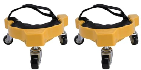 GOWENIC Ginocchiera Girevole a 360° per Lavori di Muratura e Installazione di Piastrelle, Ginocchiere in ABS di Alta qualità per Riparazione Auto, Confezione da 2 (YELLOW)