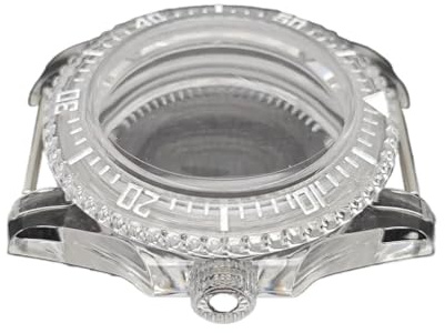 NLNKDTDPAK 42 mm transparent klockfodral passar for NH35/NH35A/NH36/4R/7S rörelsedelar Akrylplastfodral med grön lysande roterbar ram