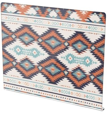YANENDIE Acrylic Cutting Board with Counter Lip 16.5 x 13.4, Aztec Pattern Clear Cutting Board for Kitchen, Non Slip, Countertop Protector for Home Restaurant Sink Stove