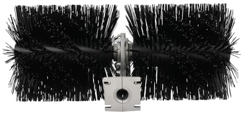 9 Teeth Broom Head Sweeper, Power Sweeper Brush Couple Shield Attachment, Bristle Brush Couple Shaft Attachment Rolling Brush Head for Combing Artificial Lawns, Cleaning Roads