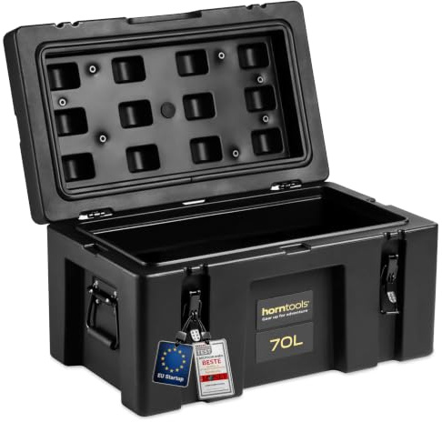 horntools Transportbox 70 L - wasserdichte Reisebox fürs Auto - Lagerbox