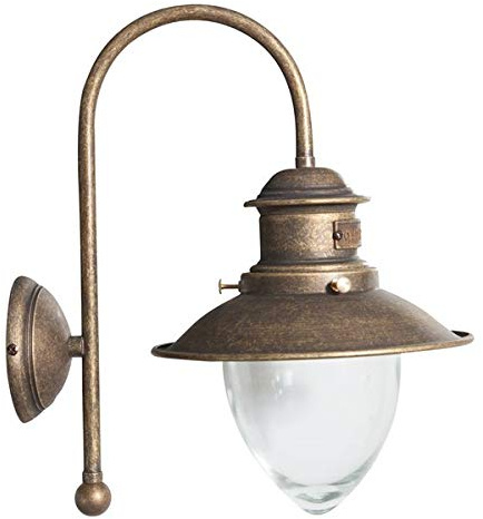 Aplique lámpara de pared de latón bruñido estilo marino náutico interior/exterior
