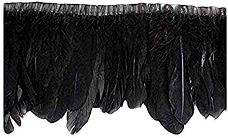 keland 2 Yards Gänsefeder Streifen Trim 6-8 Breite DIY Schal Achselzucken Rock Halloween Kleid dekorative Federrock