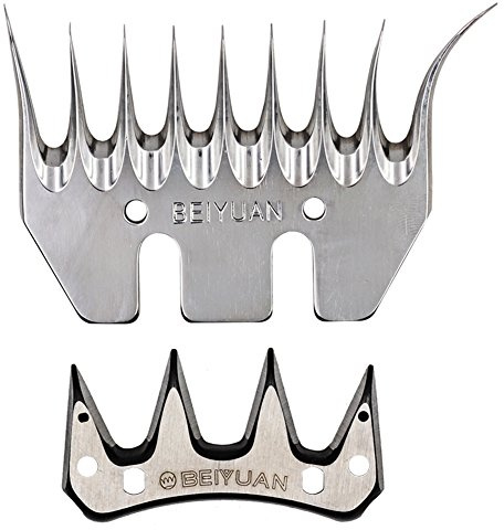Lames de Remplacement pour Cisailles à Mouton, Lames de Tondeuse Professionnelles en Acier Inoxydable pour Moutons, Alpagas, ChèVres et Autres (9 Dents, Scimitar)