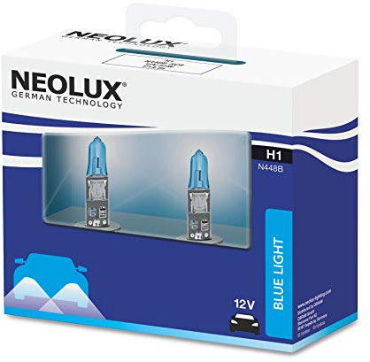 NEOLUX Blue Light H1 Halogen-Scheinwerferlampe N448B-2SCB 4000K 12V 55W Soft Cover Box (2 Leuchtmittel)