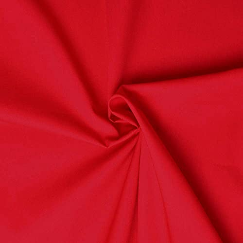 designers-factory Popeline Stoff aus 100% Baumwolle (Rot, 3m x 1m46)