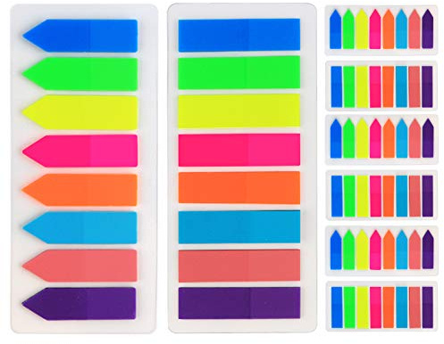 Agoer 1920 Pcs Sticky Notes Flags Index Tabs Sticky Markers Flags Colourful Small Neon Arrow Writeable Adhesive Strips for Page Marking Mini File Tabs Flags as Reading Notes Book Markers