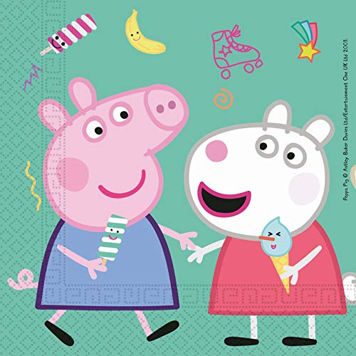 PROCOS 20019 Servilletas de papel 33x33cm CF20 Peppa Pig Desordenado Juego