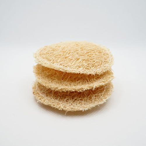Decolores - Discos de Luffa Facial - 3 discos Luffa Esponja Natural - Vegetal 100% Biodegradable | Para Exfoliación y limpieza Facial | Ideal Para Cuidado De La Piel - Elimina impurezas