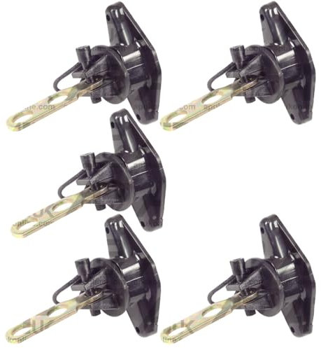 5x Two 2 way Electric Fence Tape Gate Handle Plate & Pinlock Insulator Connector