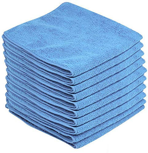ZENO Premium Microfibre Cloths 10 Pack | Environmentally Friendly Cloths for Polishing & Cleaning | Get mirror-like results without streaks | Microfibre Car Cleaning Cloths | 30x40 cm (Light Blue)