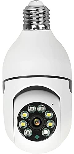 XIANGFENG 2MP Smart Life E27 Bulb Lamp Camera, 1080P Wifi PTC IR Night Vision Home Security Camera with Automatic Tracking