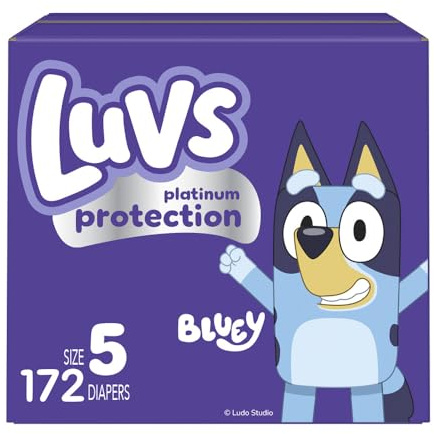 Luvs Diapers - Size 5, 172 Count, Bluey Platinum Protection Baby Diaper