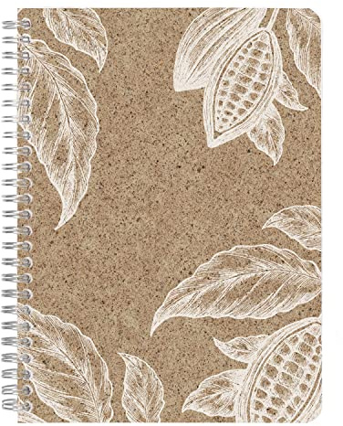 Clairefontaine 83545C - A Spiral Notebook Cover Paper made with cocoa shells - A5 14.8x21 cm 148 Lined Pages 90g ivory paper - Jeans&cocoa Collection - 3 visuals, random delivery