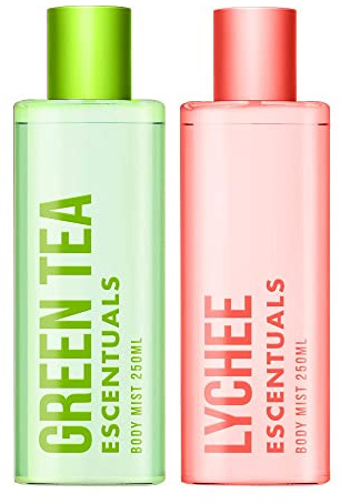 Escentuals Fruit Tea Coffret Brume Parfumée, Lychee and Green Tea Brume Corporelle Parfumée Pour Femme 250ml (Pack of 2)