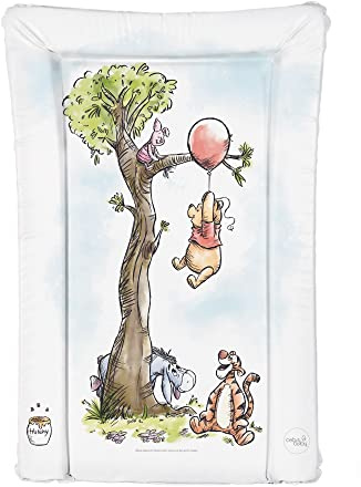 Little Poppets Deluxe Unisex Baby Waterproof Changing Mat with Raised Edges - Winnie the Pooh & Piglet, L