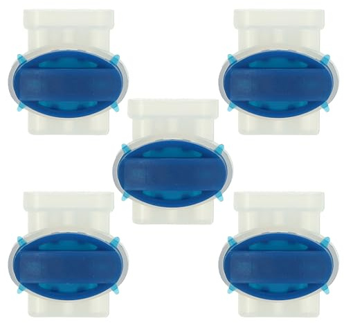 vhbw 5x Kabelverbinder für Begrenzungskabel kompatibel mit Stiga Mähroboter | Kabelklemmen, Wasserdicht Blau, Transparent