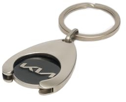 Kia Porte clés avec logo et jeton caddie, Alliage de zinc