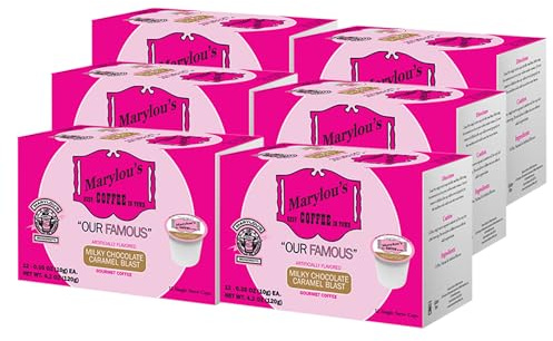 Marylou’s Coffee – Milky Chocolate Caramel Blast Flavored Gourmet Coffee – Single Serve Coffee Pods, Compatible with Keurig Brewers – 72 Pods