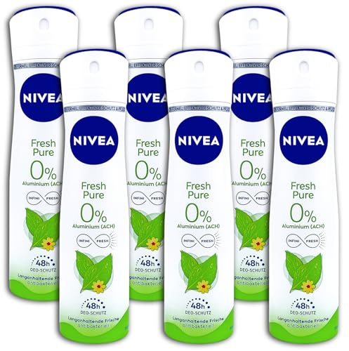 6 er Pack Nivea Fresh Pure Deodorant Deo Deospray 6 x 150 ml