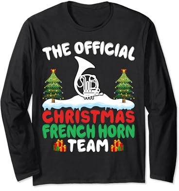 Xmas French Horn Team - Hornist French Horn Player Christmas Langarmshirt
