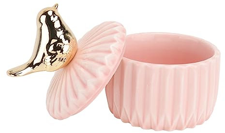 LIFKOME 1pièce Boîte à Bijoux Céramique Rose Décoration De Mariage Et Table De Maquillage Idée Pour Et