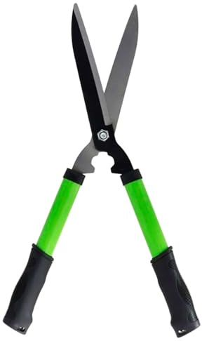 Tradineur - Tijera cortasetos, tijeras para podar a dos manos, cizalla para setos, hoja de 185 mm y mango ergonómico, jardinería, 53 cm, modelo aleatorio