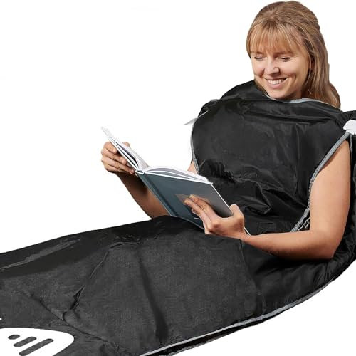 Couverture De Sauna Infrarouge Lointain Portable Avec Fermeture À Glissière Plage De Température De 77 À 176 °F Couverture De Désintoxication Chauffante Pour La Thérapie À Domicile, La Récupération