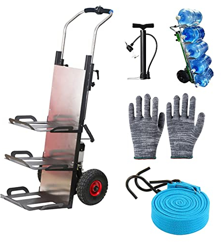 CRBUDY Elektrischer Treppensteiger-Handwagen, 650 W angetriebener Treppenwagen, Industrie-Handwagen, mit herausnehmbarer Lithiumbatterie und Langer Batterielebensdauer, bürstenloser Motor