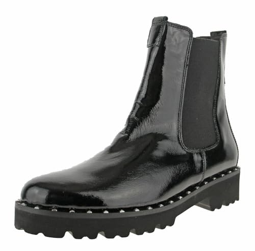 Gabor Damen Chelsea Boots, Frauen Stiefeletten,halbstiefel,Kurzstiefel,uebergangsschuhe,uebergangsstiefel,flach,schwarz(Altsilber),43 EU / 9 UK